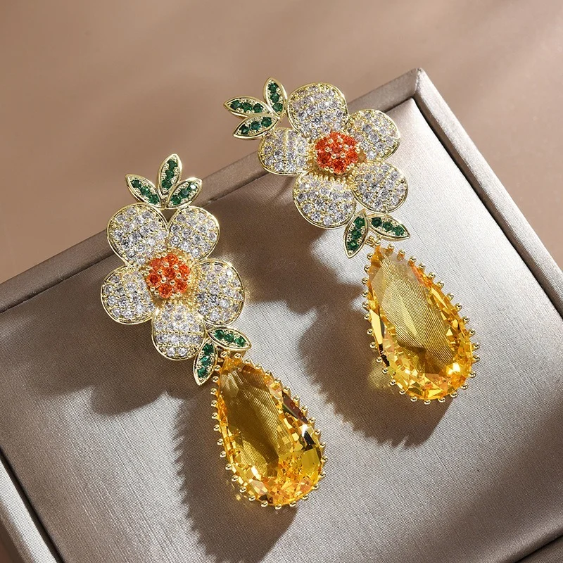 

Серьги-подвески из серебра S925 пробы с фианитами