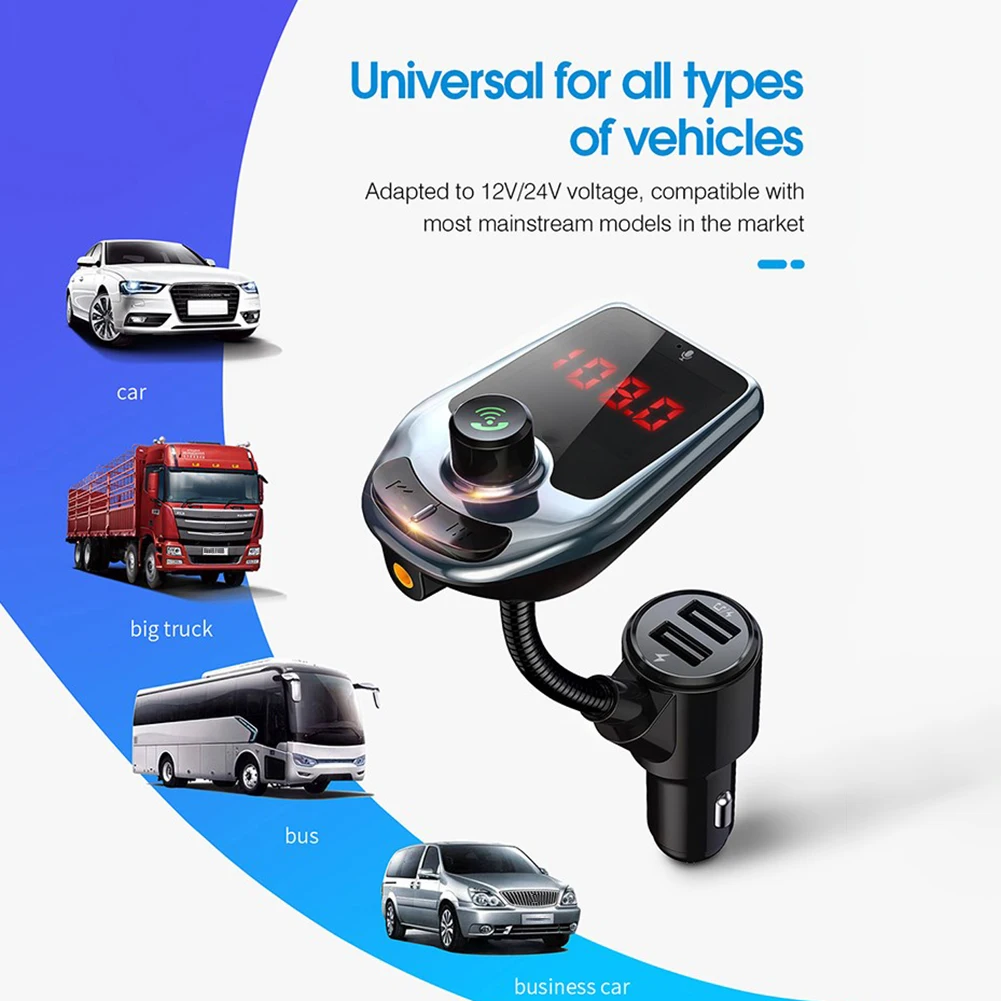 

Автомобильные аксессуары 87,5 МГц-108 МГц, высококачественное автомобильное зарядное устройство в комплекте, 1 шт., 12-24 В, 3 интерфейса, автомоби...