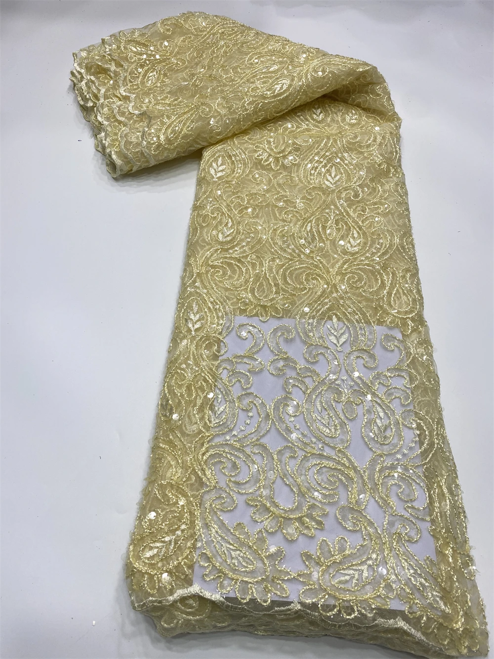 

2023 высококачественная искусственная ткань для шитья свадебного платья, платья, вышитая Сетчатая Ткань 5 ярдов