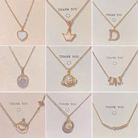 necklace women initial charms aesthetic gothic personalized chain jewelry pendant necklace temperament lovely wholesale