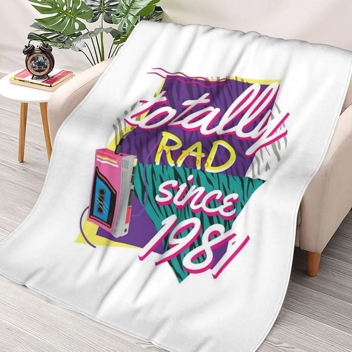 

Фланелевое Одеяло с 3D принтом, полностью Rad 80s Throwback 1981