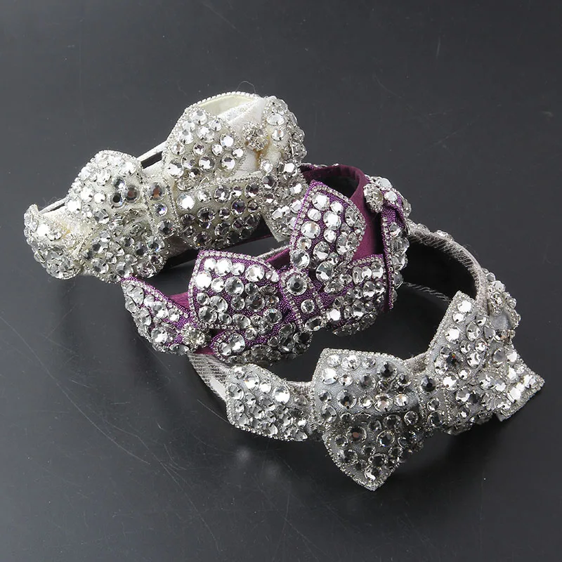 

Женский обруч для волос с бантом, элегантный обруч для волос с кристаллами в стиле барокко, 397