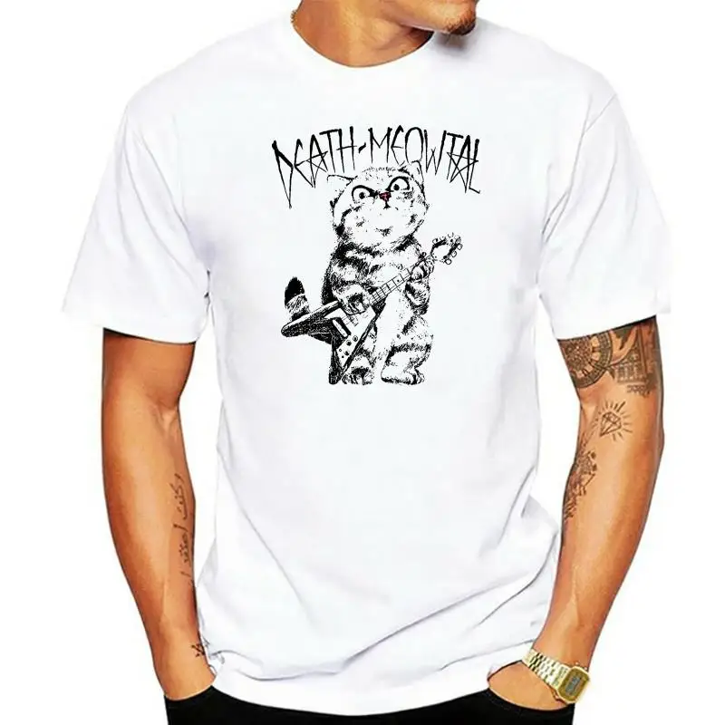 

DEATH MEOWTAL CATS ROCK DEATH METAL BMT612 UNISEX WHITE T SHIRT