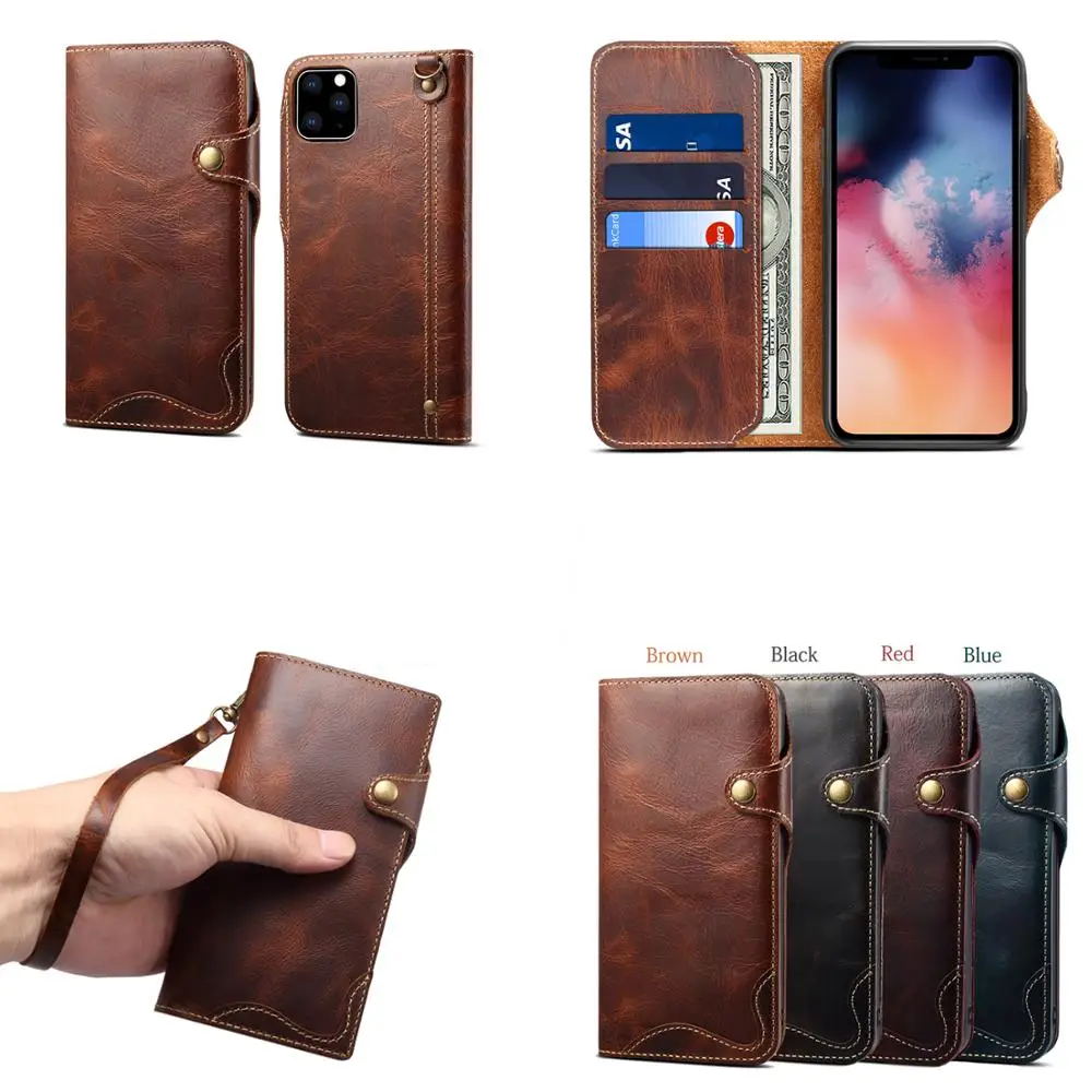 

Genuine Leather Flip Wallet Pocket Stand Case For Apple Iphone 13 12 11 X Xr Xs Pro Max Flip Cases For Iiphone 7 8 Plus Se 2020