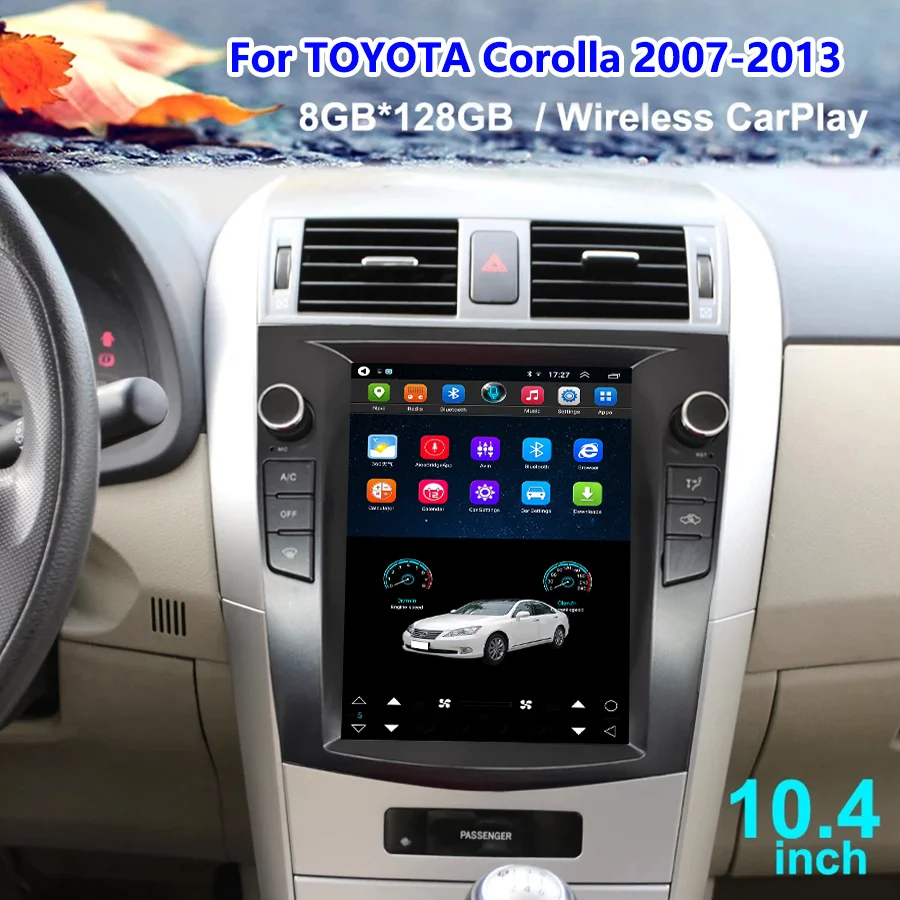 

8+128GB ROM Android Radio Auto Stereo Head Unit For TOYOTA Corolla 2007-2010-2013 10.4" Car Multimedia Video Player Navigation