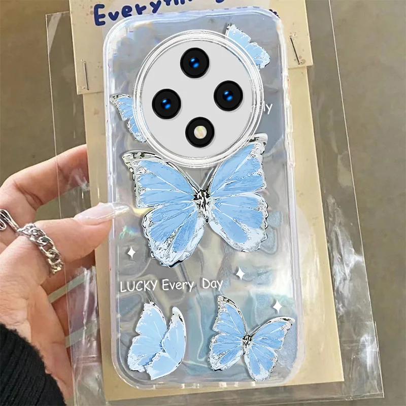 Модный чехол Butterfly Ins для OPPO Reno 11 12F 12 Pro 5 Find X3 Lite Bow Love Cute Girl Style Water Ripple PC Чехлы