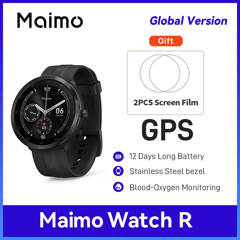 

NEW Global Version Maimo Watch R 1.3" Display Stainless Steel bezel 5ATM Waterproof SpO2 Heart Rate Tracker 115 Exercise Modes