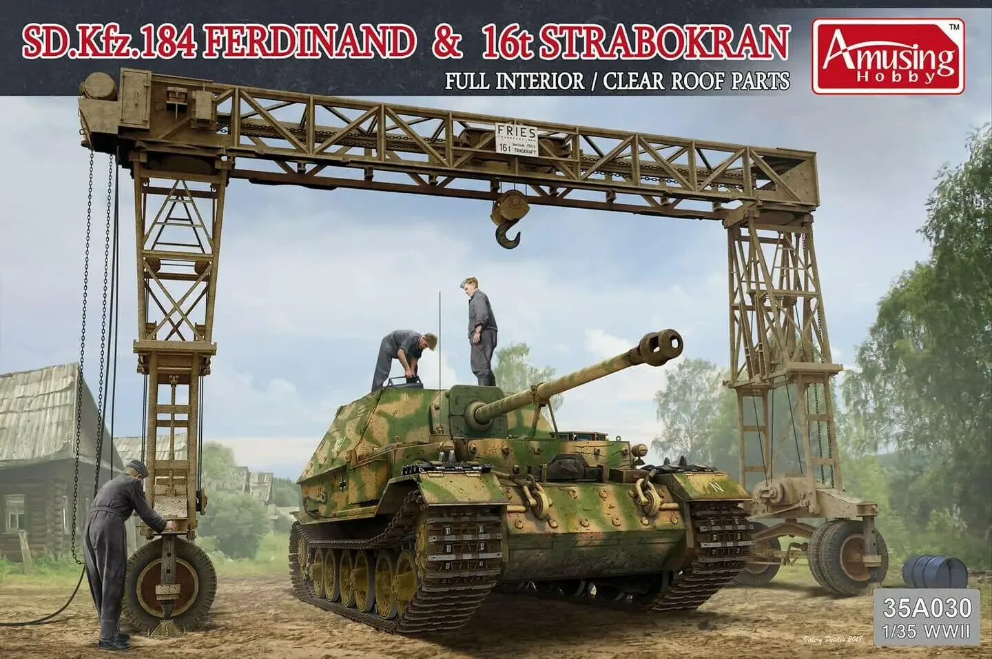 Amusing Hobby 35A030 Масштаб 1/35 Sd.Kfz.184 Фердинанда (полный интерьер) комплект модели Strabokran 16
