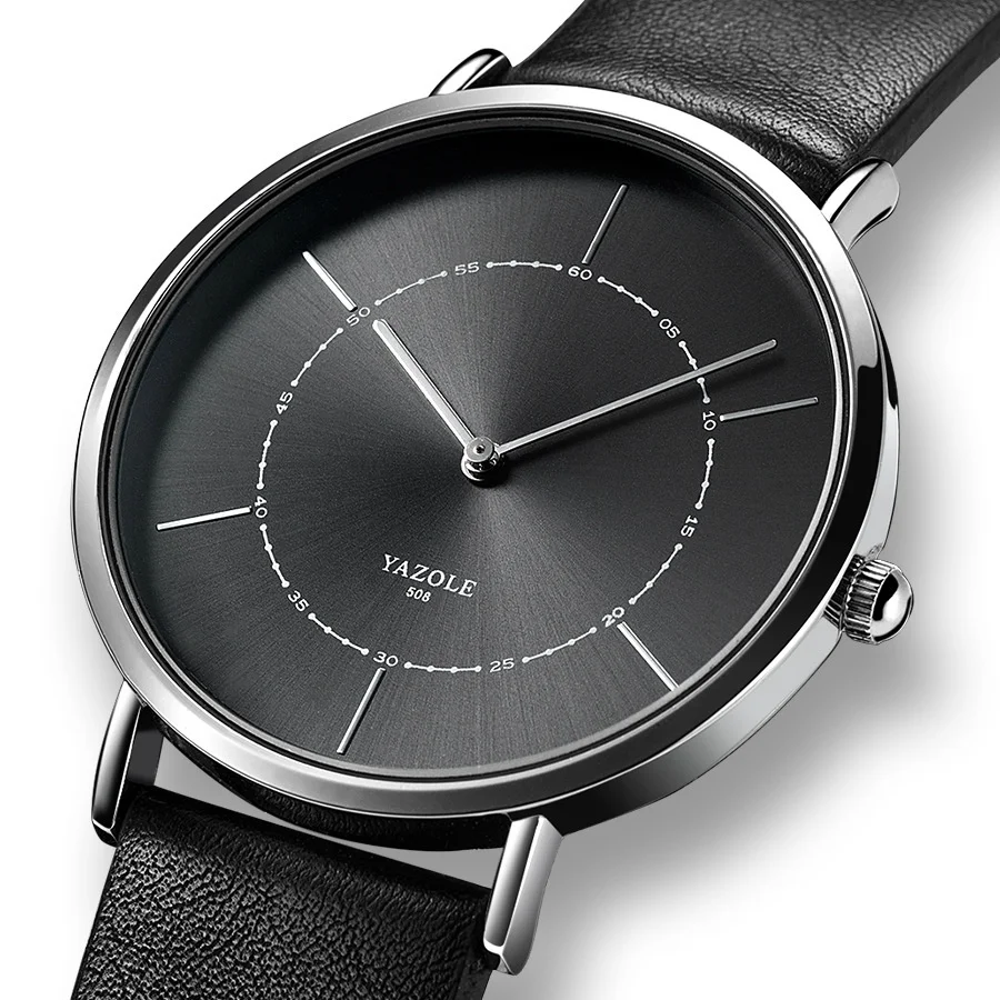 

Простые Ультратонкие мужские модные кварцевые часы с двумя иглами под заказ