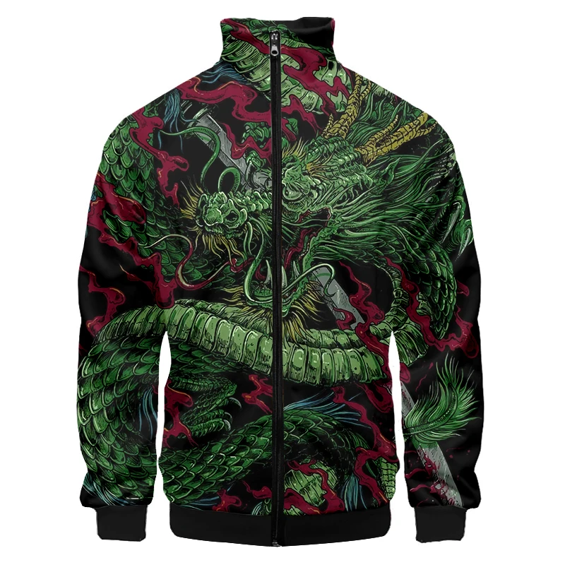 

LCFA Funny Dragon Green Animal Zip Jacket 3D Printed Man Hip Hop Best Selling Mens Zipper Coat Wholesale Tracksuit Oversized 4XL