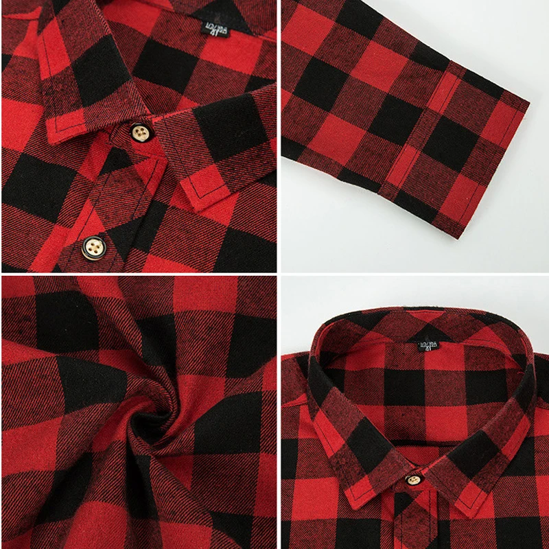 Spring and autumn new men's shirts long-sleeved business casual brushed plaid cotton anti-wrinkle fashion comfortable fit