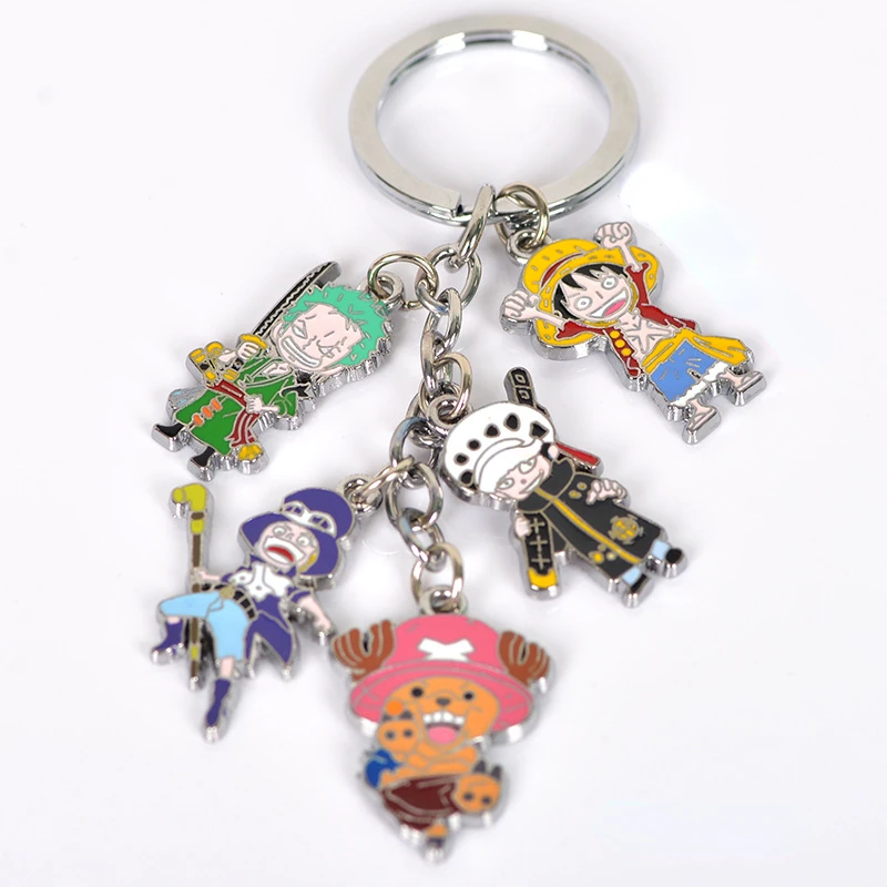 

Roronoa Zoro Keychain Man Anime Metal Key Chain Women Key Holder Couples Keyring One Piece Pendant Tony Tony Chopper Porte Clef