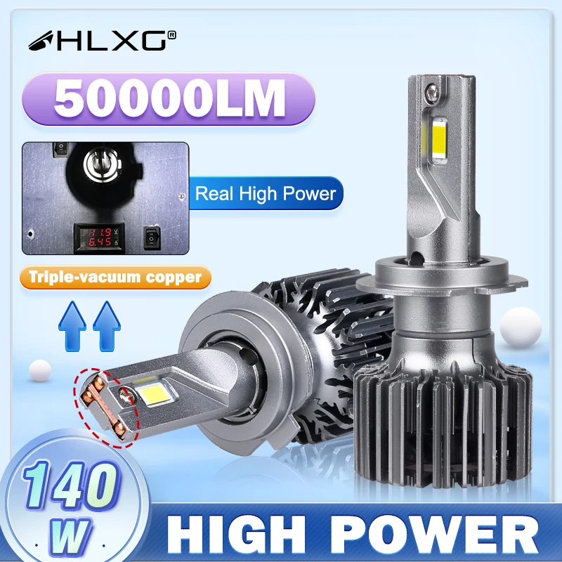 9005 лм H7 LED Canbus H4 9006 HB3 140 HB4 светодиодный ные фары 6000 Вт турбо-трубка H8 H11 H9 лампа K