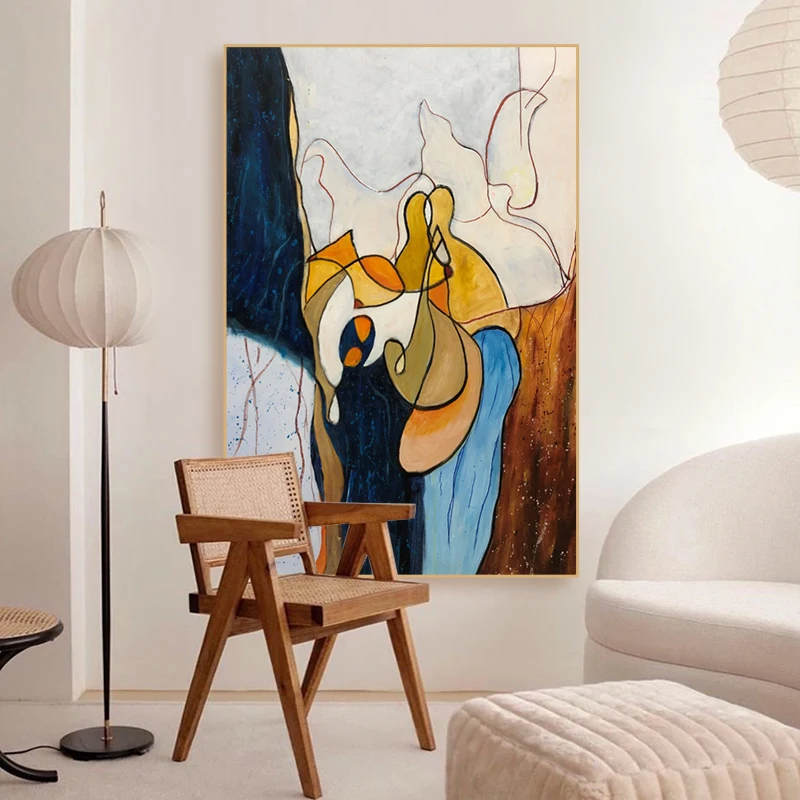 

Hand-painted Oil Painting Abstract Art Decorative Painting Porch Living Room Modern Minimalist Texture Hanging Painting