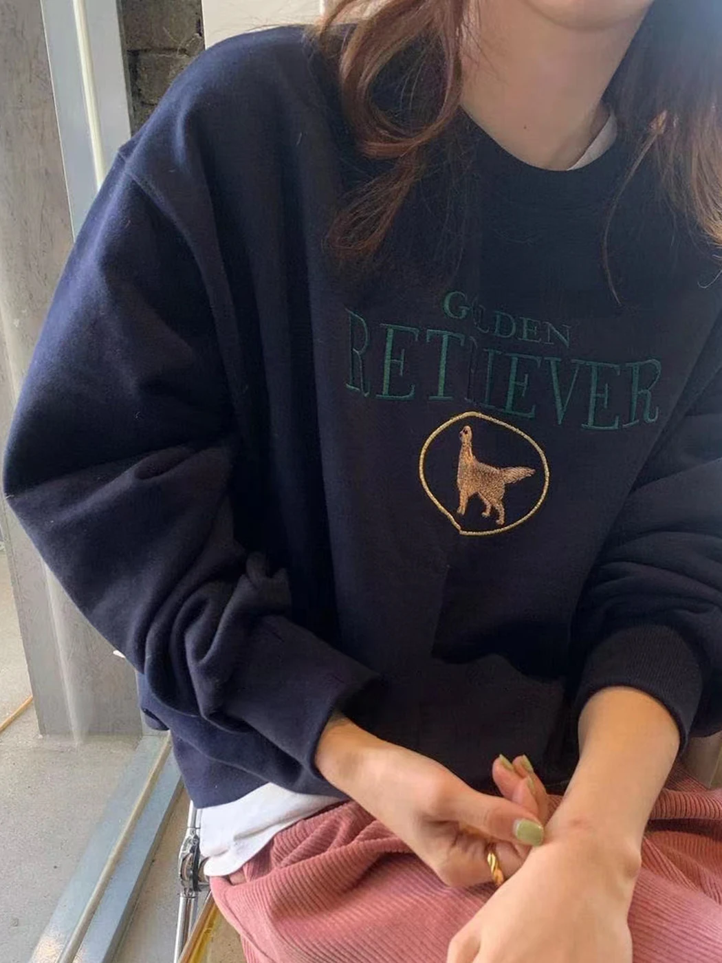 

Dogs Letter Embroidery Sweatshirt Woman 2022 Autumn Cotton Cozy Pull Hoodie Femme Casual Vintage Wild Animal Pullover Tops