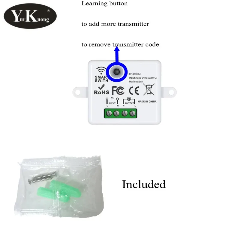 

1/2/3 комплект беспроводной настенный выключатель RF 433 МГц светильник ключатель дистанционного управления 86 настенный выключатель 10 А 110 В 220 в приемник для светодиодной лампы вентилятора