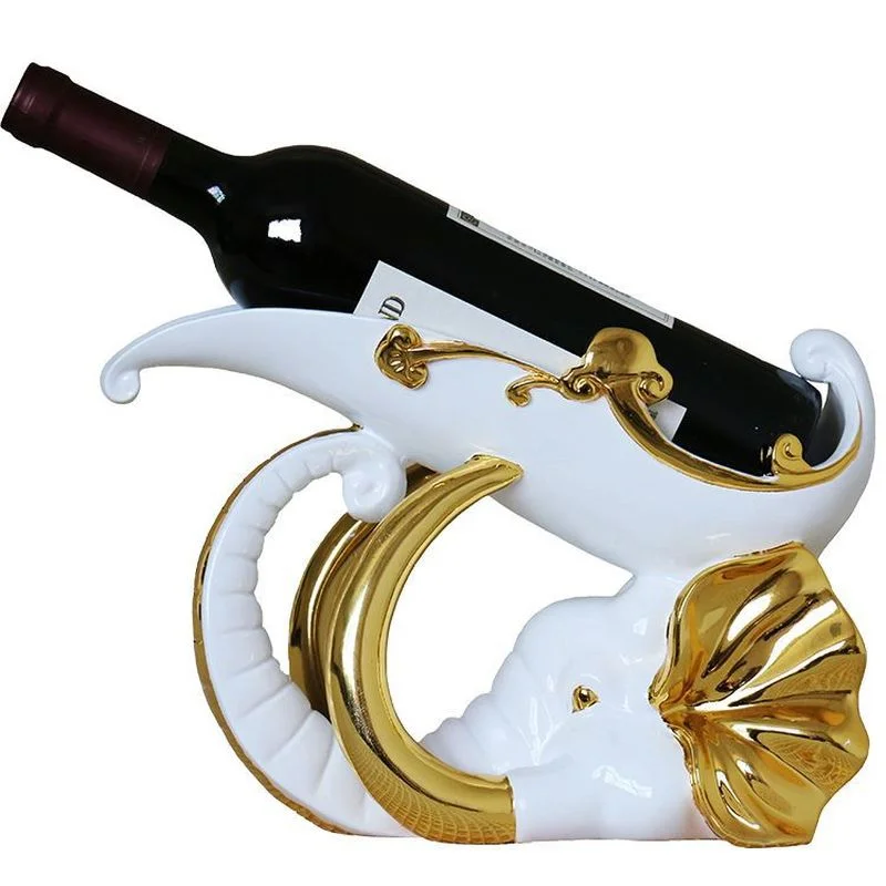 

Luxury Kitchen Stand Wine Bottles Resin Modern European Hanging Metal Wine Rack Creative Display Porta Vinho Barware Set