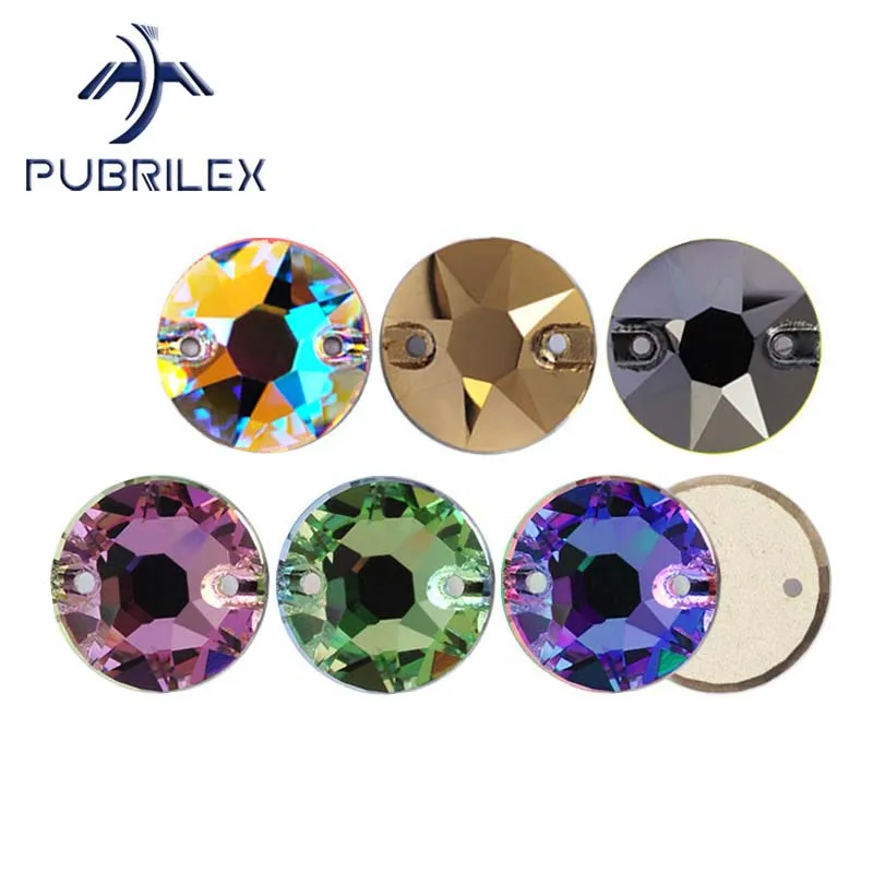 Фото PUBRILEX K9 Стразы с кромками XIRIUS Пришивные стразы с плоской задней частью для одежды Сумки для одежды Стеклянные швейные камни №1