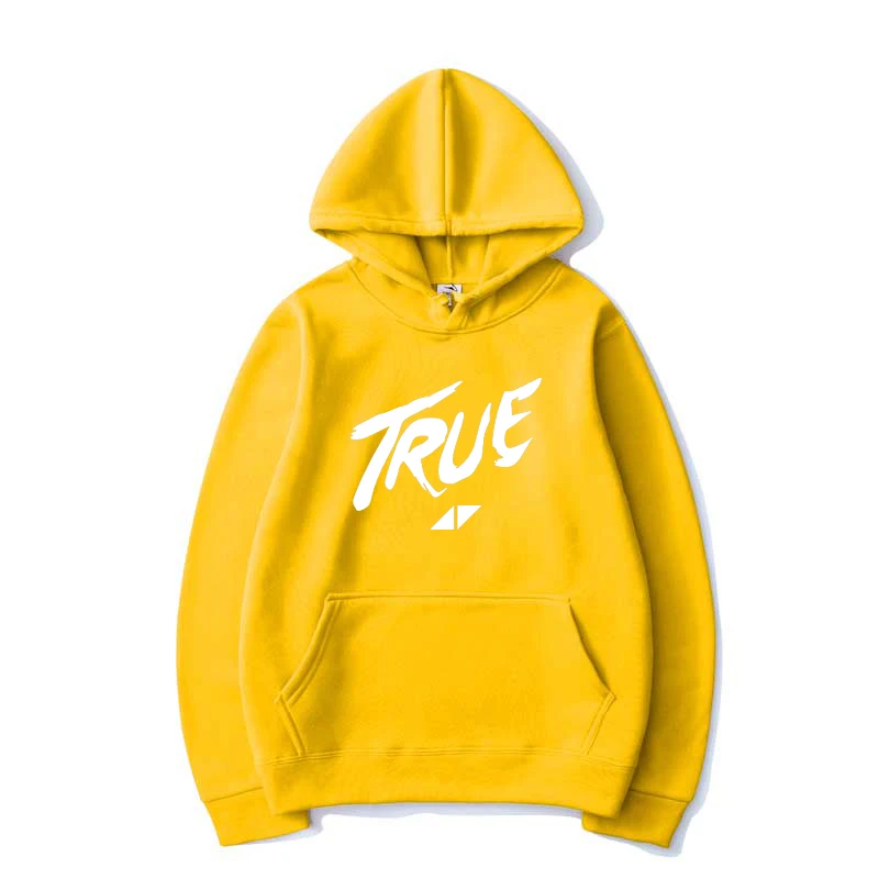 

Толстовка DJ Avicii из чистого хлопка, модная толстовка с капюшоном с надписью TRUE Letter, Мужская и Женская Спортивная Повседневная Толстовка в сти...