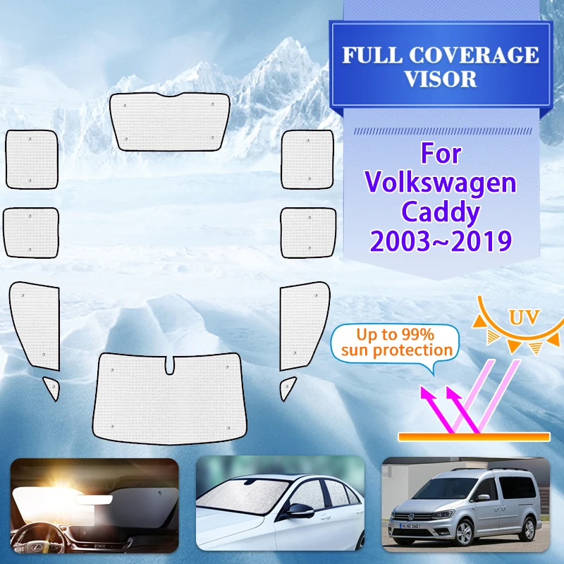 Car Full Covers Sun Visor For VW Caddy MK3 2K Volkswagen Maxi 2003~2019 2015 Car Parasol Window Visor Sunshade Cover Accessories