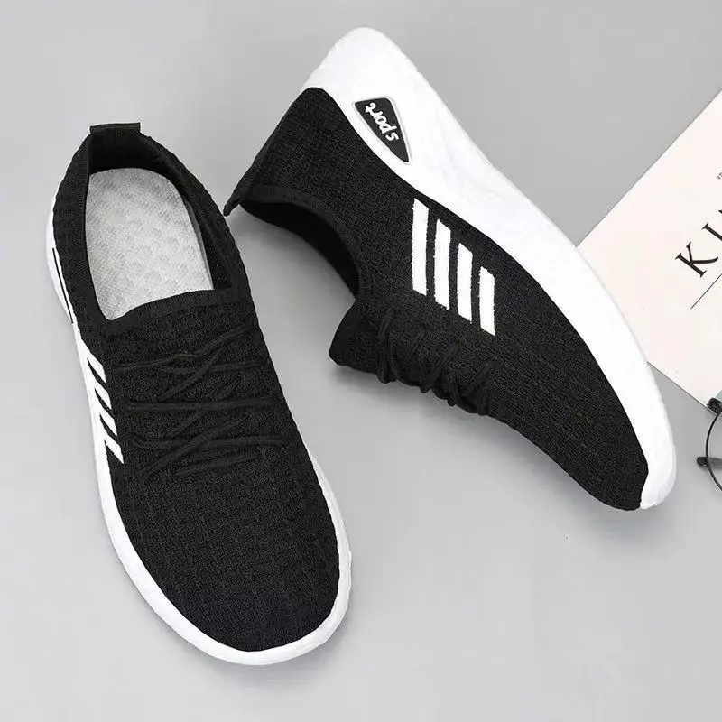 HKAZ-S New Discount Sports Large Size Front Lace up Simple and Comfortable Flat Bottom Outdoor Four Seasons Women's Shoes