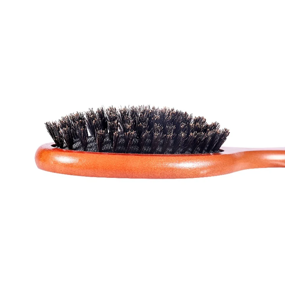 

New Arrival Hair Brush Wood Handle Boar Bristle Beard Comb Styling Detangling Straighten Brown Lotus Boar Bristles Massage Comb