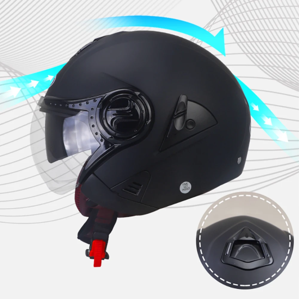 Мотоциклетный шлем с двойными линзами каска открытым лицом для гонок по