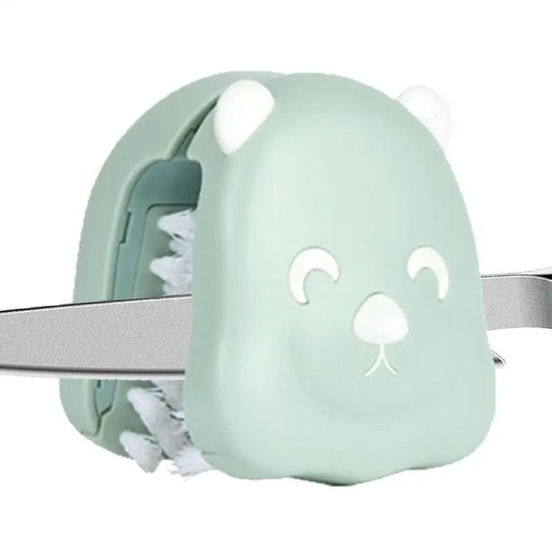 

Household Kitchen U-shaped Double-sided Knife And Fork Cleaning Brush | Cute Bear Look Scrub Head Brush Cleaner