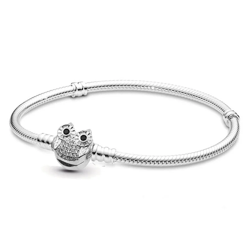 Fashion Silver Plated Snake Chain Charm Bracelet With Fallen Leaf Buckle For Women Fits Brand Bracelets DIY Jewelry Gift Making