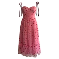 2022 women pink heart spaghetti strap dress sleeveless dress summer ball gown dresses female sundress