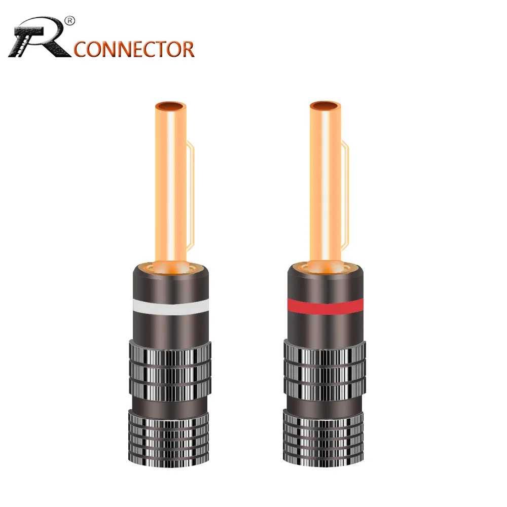 

2pcs Banana Plugs Connector Pin Plug Type 24K Gold Plated for Spring-Loaded Speaker Home Theater Banana Jack Terminals Wire