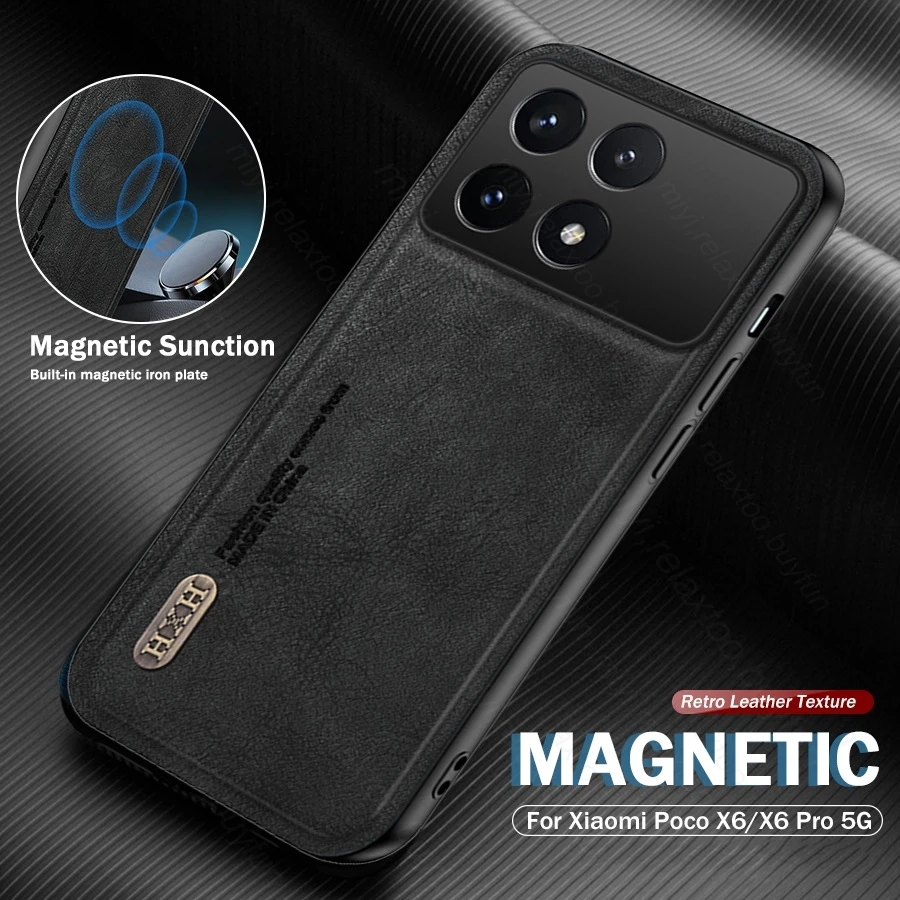 Poko Little X6Pro X 6 Чехол винтажная матовая кожаная Магнитная задняя крышка для PocoX6 Poco X6