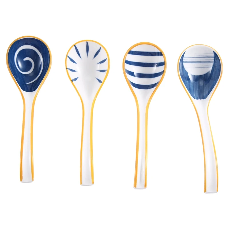 Керамические ложки для супа набор японских суповых ложок с длинной ручкой