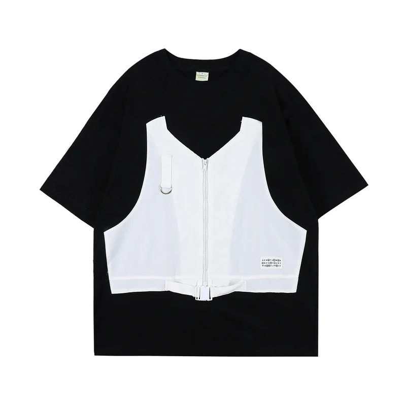 

Men’s 2022 spring and summer loose splice men’s short-sleeved t-shirt