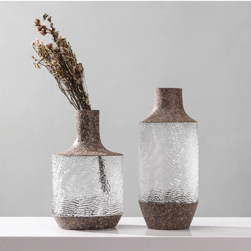 

Nordic Style Glass Vase Decoration Living Room Decor Dining Table Creative Art Dried Flower Vases Flower Arrangement Ornament