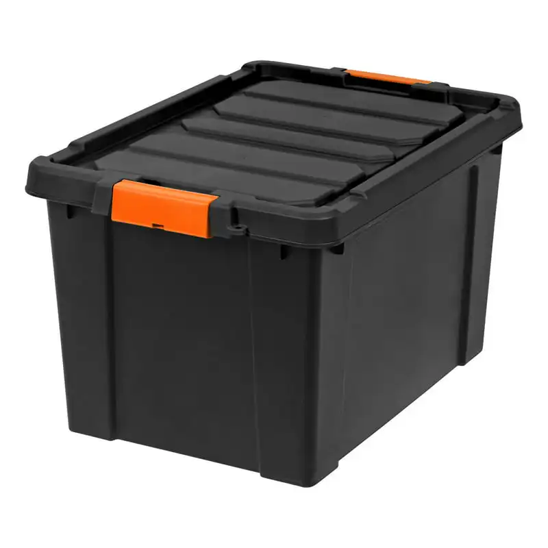 

19 Gallon Heavy Duty Plastic Storage Box, Black