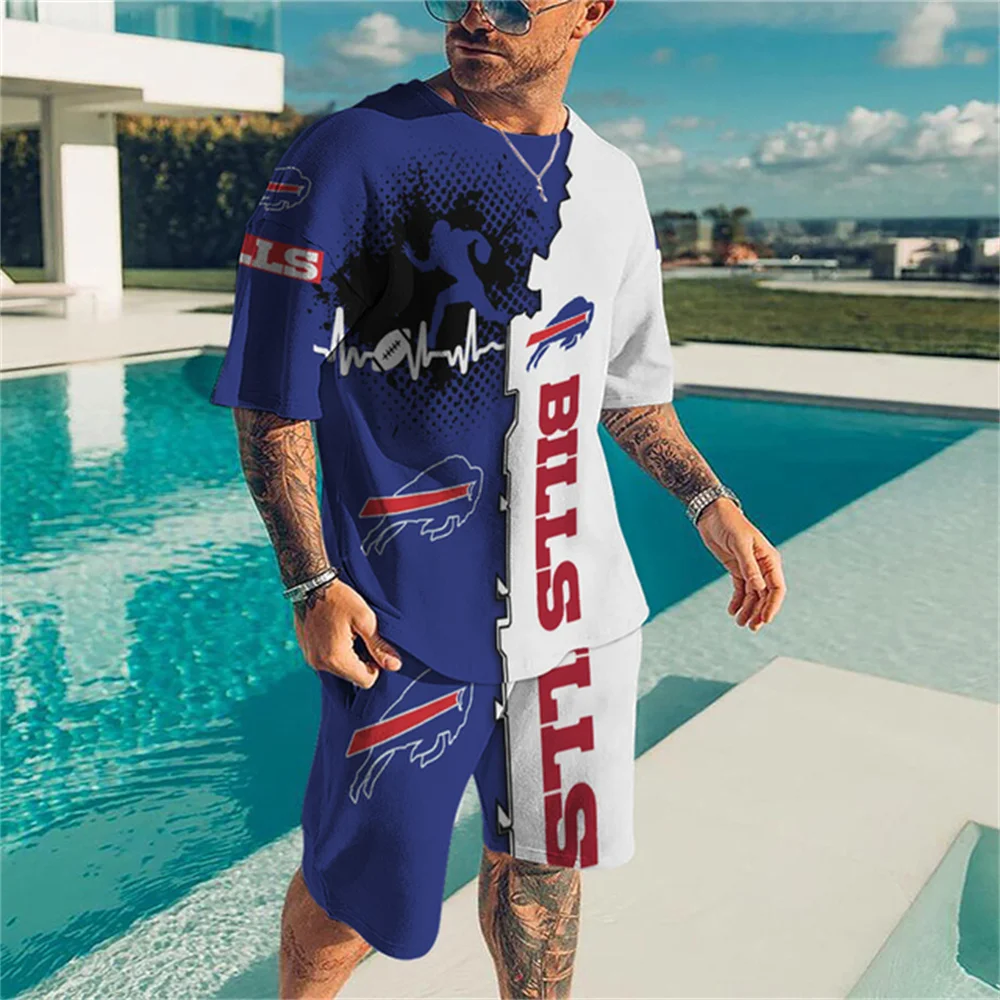 

Summer Men's Casual Sports T-shirt And Shorts 3D Printed Fashion Fitness Jogging Personality Men's Oversized Size Two-piece Set