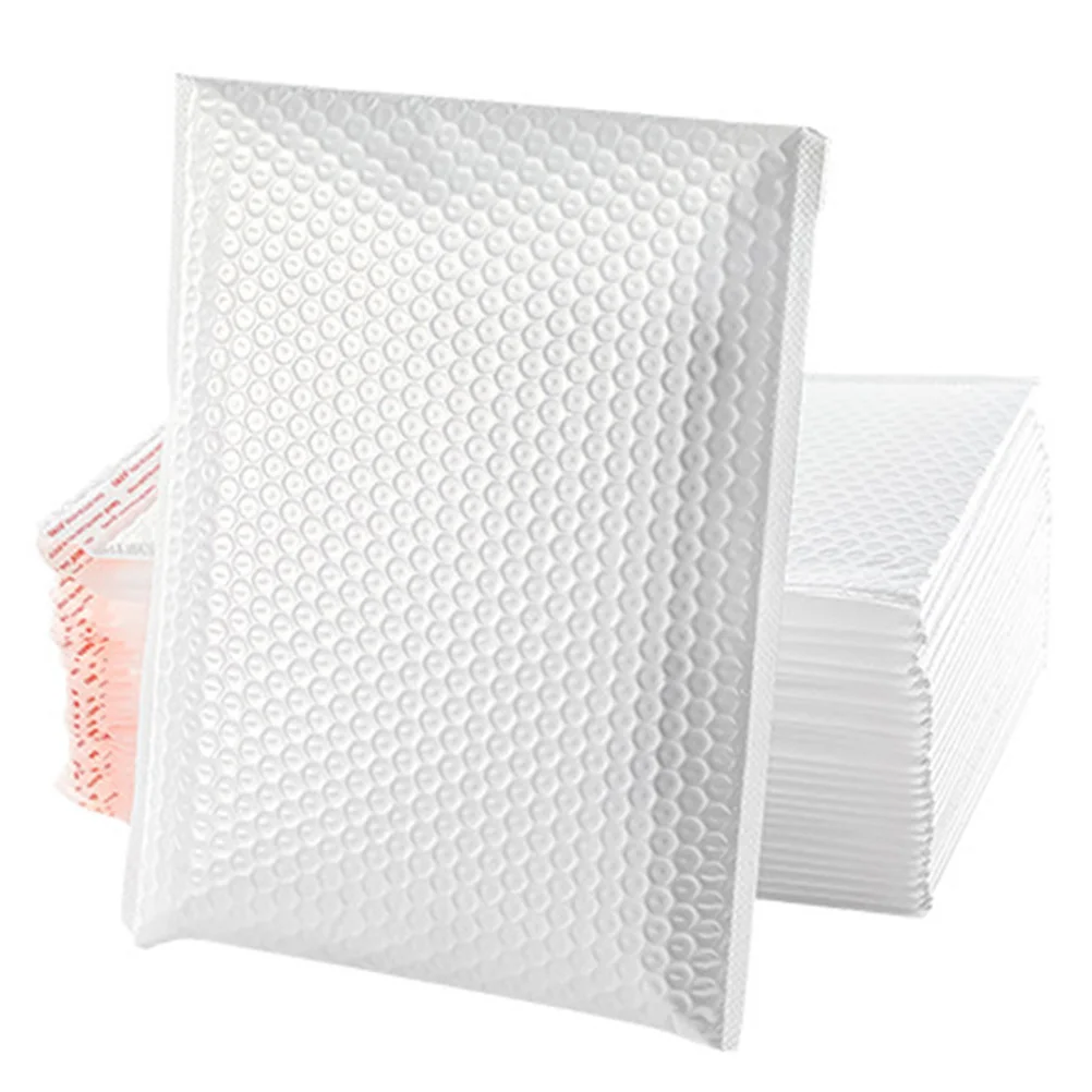 

50 Pcs Padded Mailer Bubble Envelopes Bubble Mailers Wrap White Bag Express Bubble Bag Shockproof Padded Poly Mailer