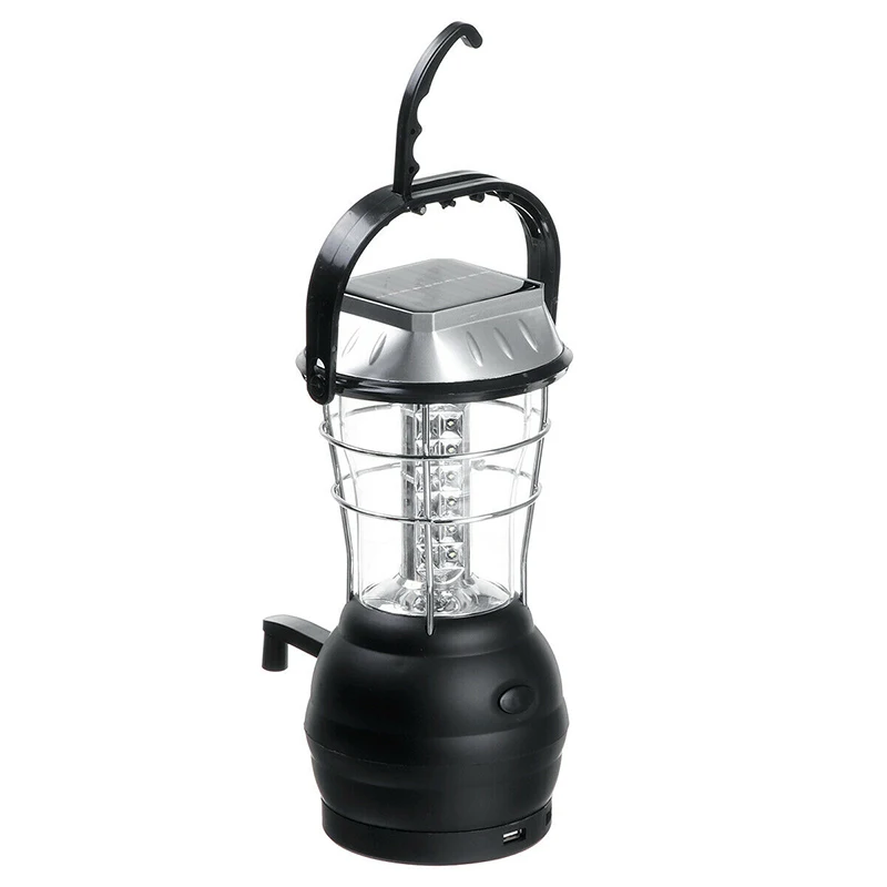 1pc solar camping lantern 36 led light usb phone charger fishing lamp for outdoor hiking emergency lights 3aaa battery lamps free global shipping