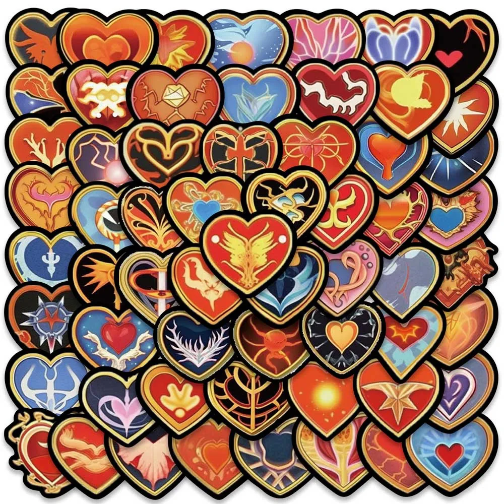 

10/30/50PCS Popular Cartoon Retro Heart Sticker Pack Skateboard Guitar Decoration DIY Laptop Waterproof Graffiti Decal Wholesale