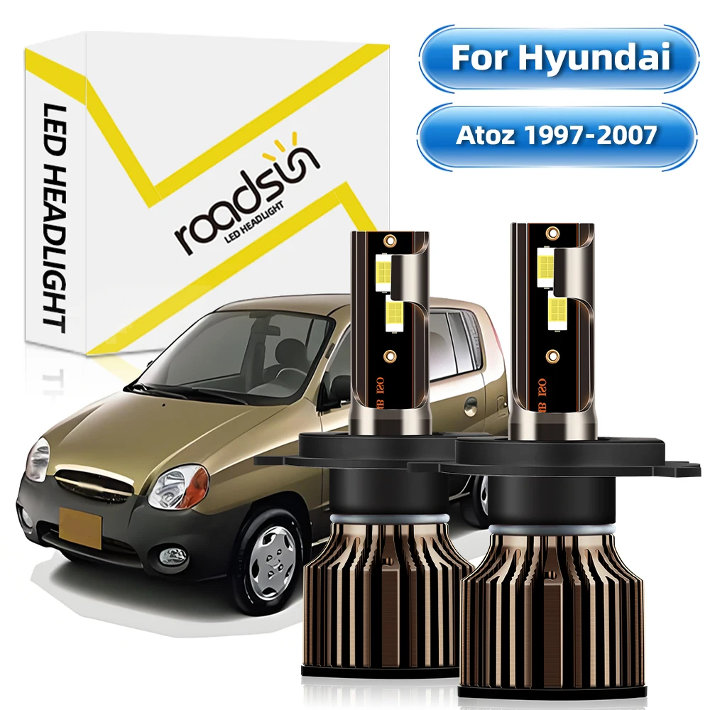 [Для Hyundai Atoz 1997-2007] Светодиодные лампы H4 Дальний/ближний свет фары 6000K белый 400% лм