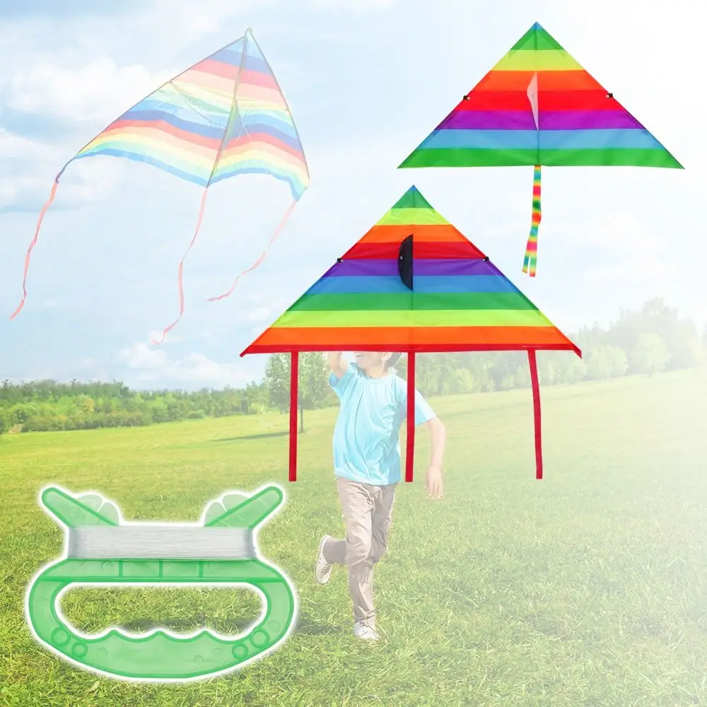 

Triangle Gift Kite Gift for Birthday Outdoor Sports Flying Toys Small Kite Parent-child Game Toys Rainbow Kite