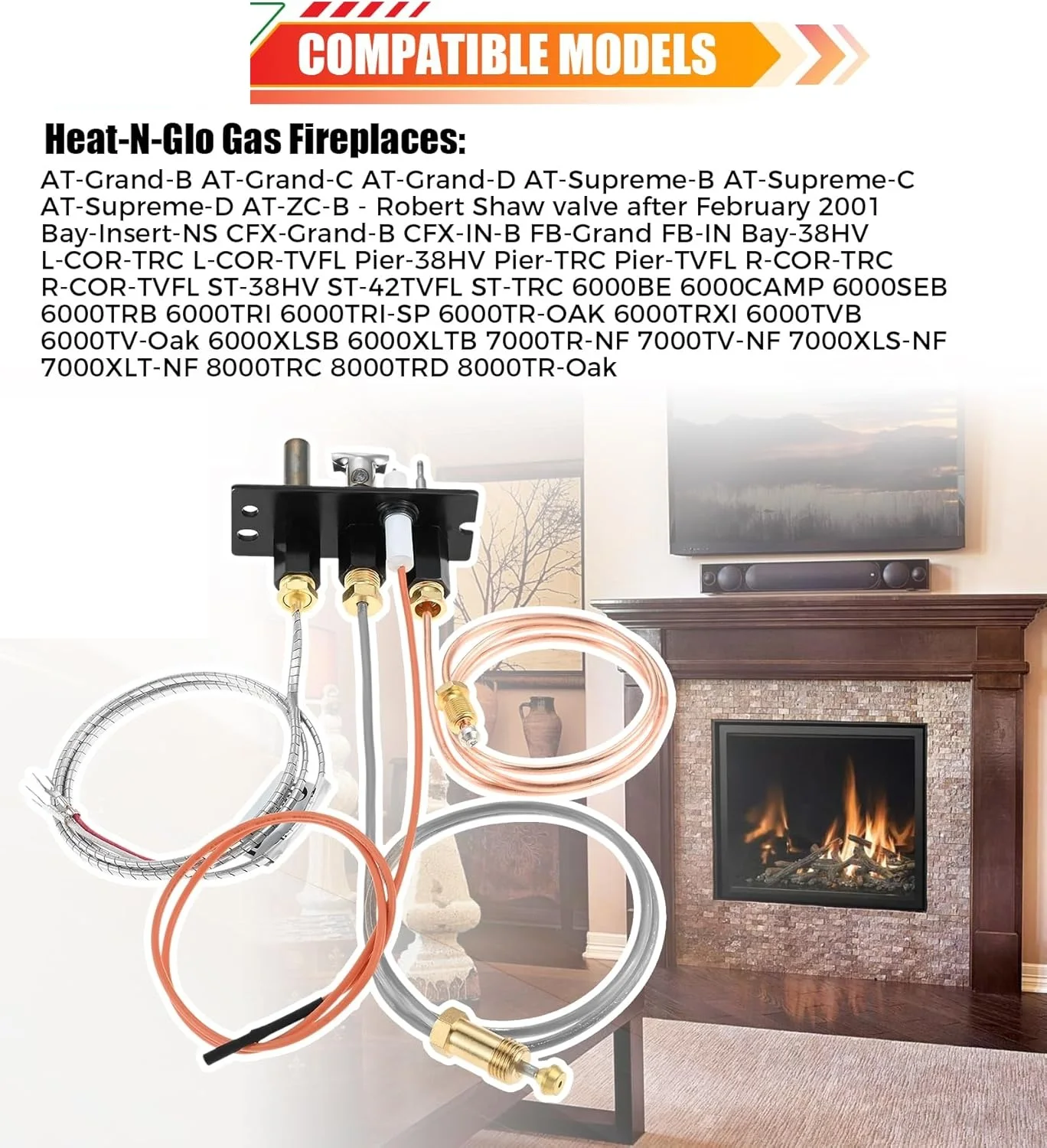 Фото Натуральный 4021-736 Ремонтный набор для пилотной сборки, замена термопары термопелы для Heat N Glo, обогревателя и камина Quadrafire №4