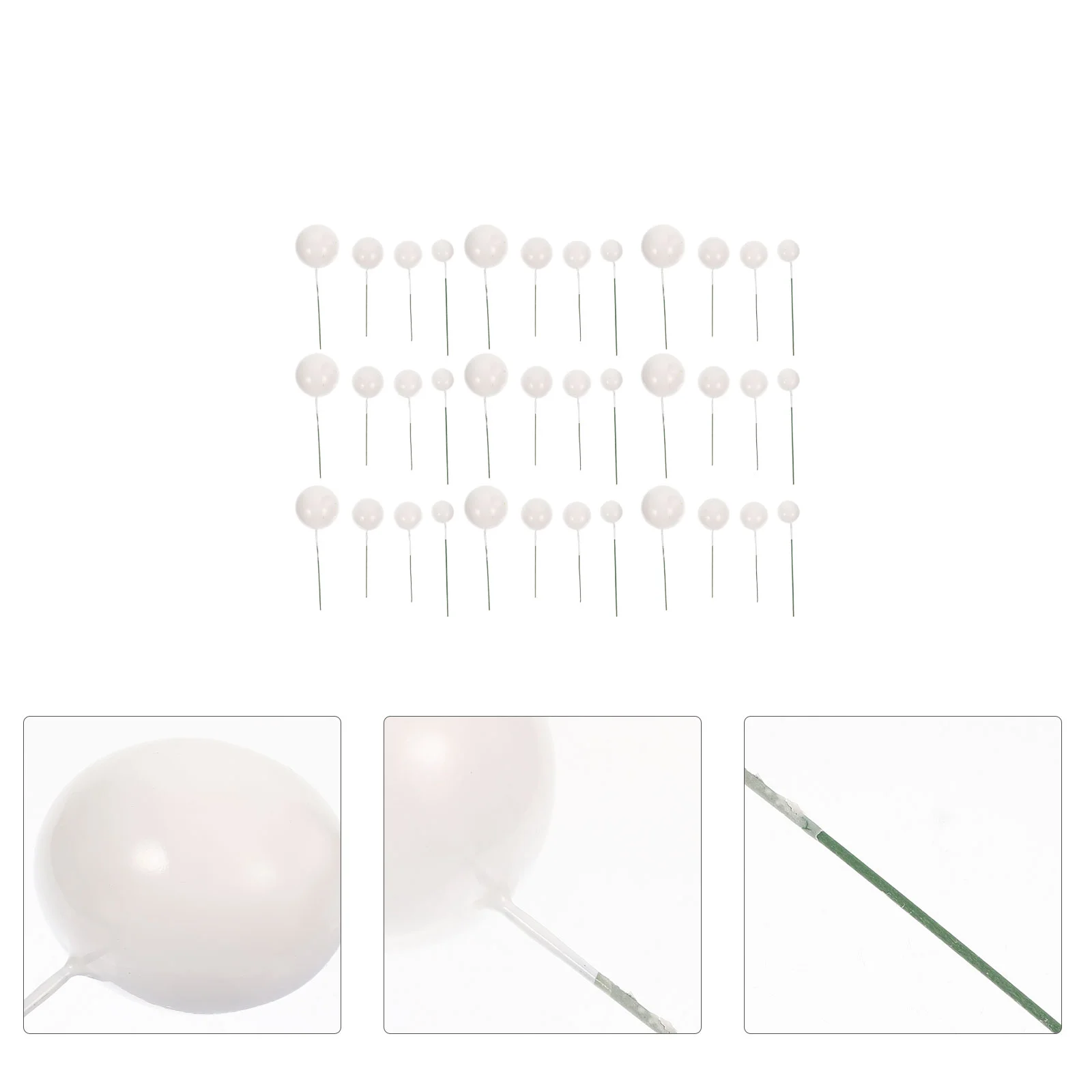 

Balls Cupcake Toppers Balloonpicks Mini Birthday Insert Pearl Partydecorbakery Baking Decoration Baby Round Pick Multi Function