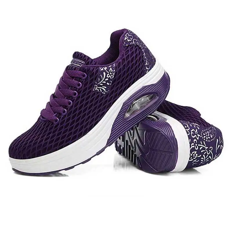 Light Casual Sport Shoe for Women Large Mesh Breathable Tennis Training Footwear Outdoor Air Cushion Cushioning Chunky Sneakers