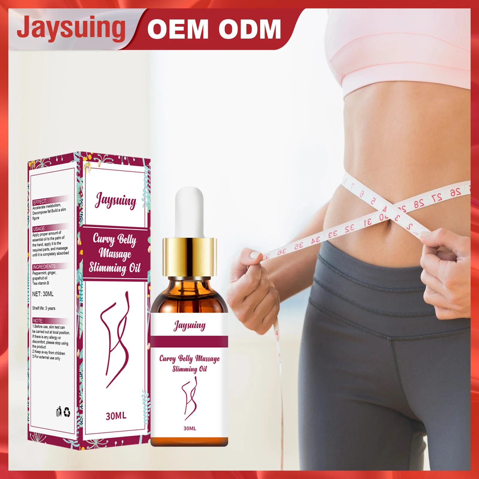 

Jaysuing Slimming Oils Weight Loss Belly Thigh Fat Burner Burning Anti Cellulite Reduce Leg Full Body Massage Essential Oil 30ml