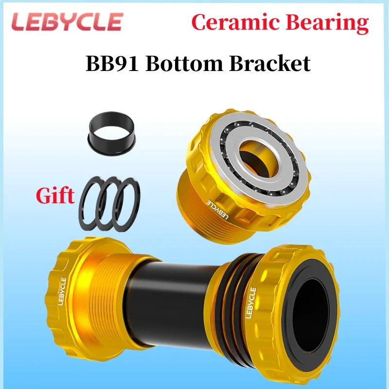 

Lebycle Mountain Highway Bicycle BB91 Ceramic Center Shaft Integrated Hollow Tooth Plate Thread Screw In Center Shaft