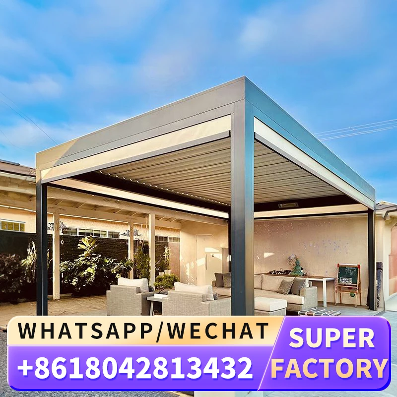 Уличная моторизованная беседка Shinilions размером 10x12 Современная