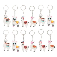 12pcs alpaca hanging key ring ornament cartoon keychain pendant creative keychain decor 4 styles 3pcs each