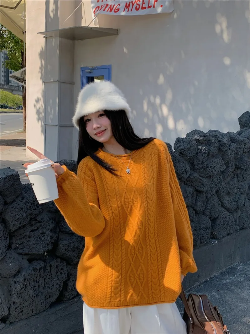 Женский свитер корейской серии Idle Sle Twist осень и зима 2024 новый супер приятный